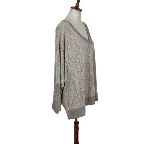 Gaudie Cream Long Sleeve Top Large Flowy Soft Knit Minimalist Style - Picture 3 of 6